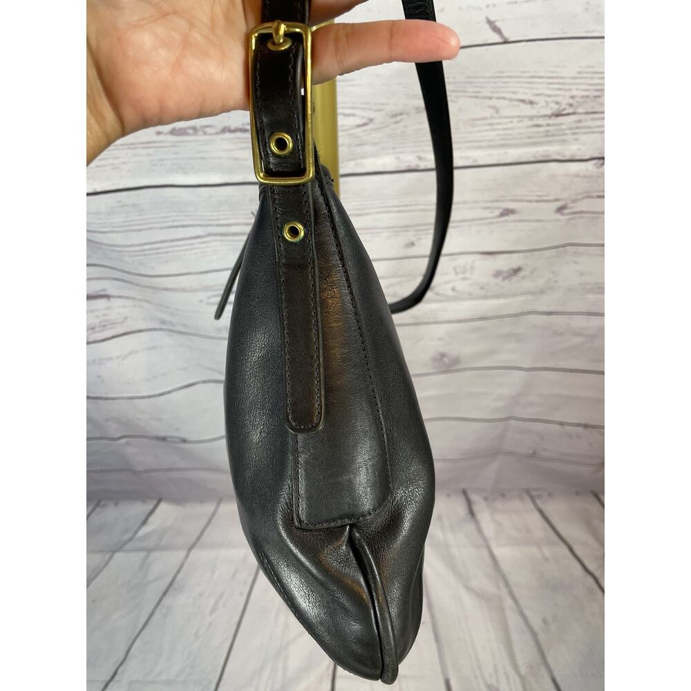 Vintage Coach 9204 Black Leather Slim Shoulder Bag Crossbody Purse - Picture 12 of 13